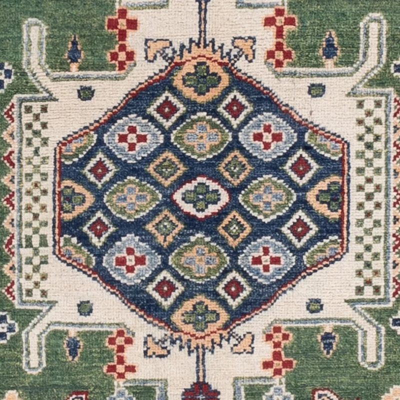 Kazak Teppich 120x177cm - Orientteppich - grün