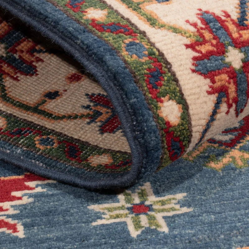 Kazak Teppich 122x180cm - Orientteppich - blau