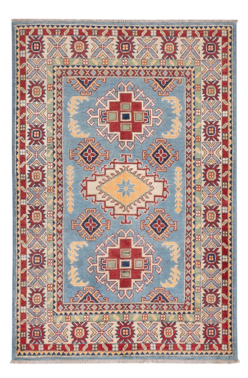 Kazak Teppich 120x180cm - Orientteppich - hellblau