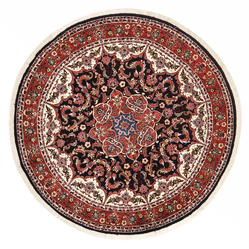 Bidjar - Zanjan Teppich 155x155cm - Perserteppich - dunkelrot