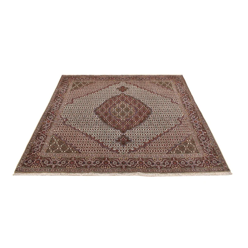 Täbriz - 40 Raj Teppich 200x204cm - Perserteppich - braun