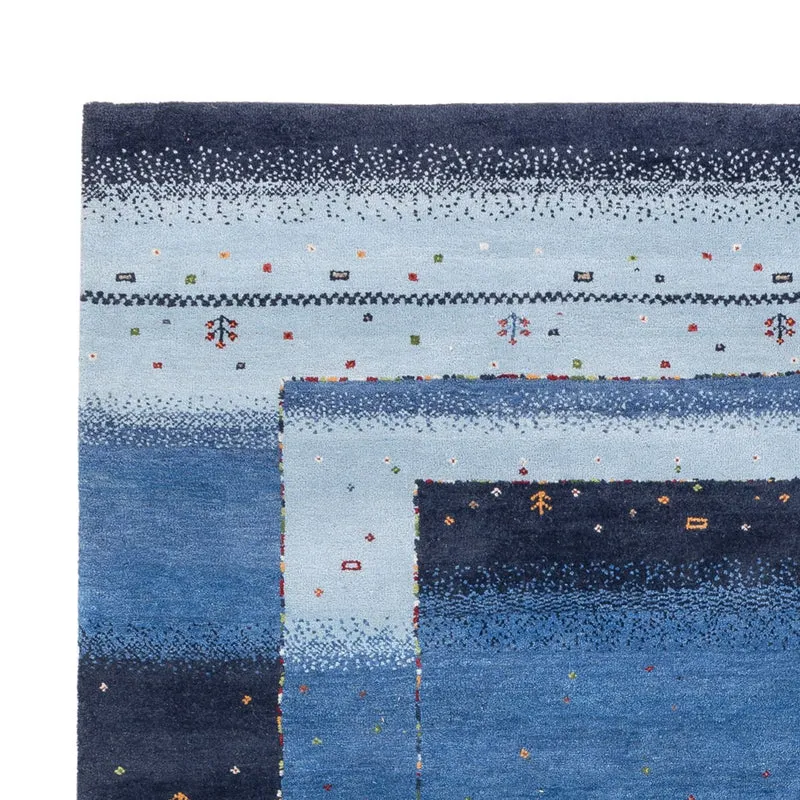 Indo Loribaft Teppich 169x243cm - Wollteppich - blau