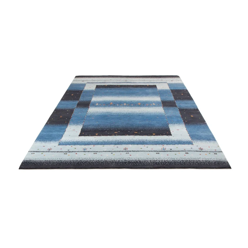 Indo Loribaft Teppich 169x243cm - Wollteppich - blau
