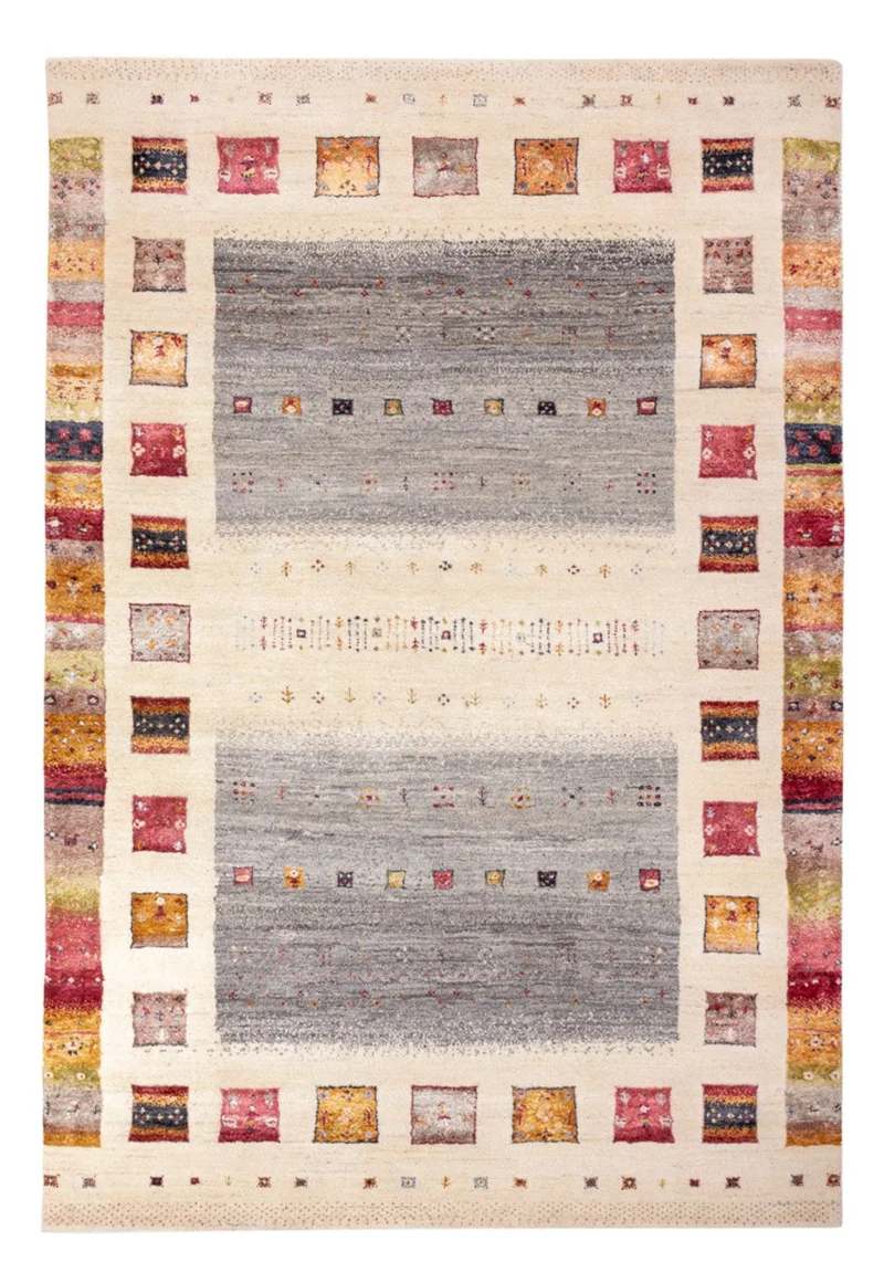 Indo Loribaft Teppich 166x245cm - Wollteppich - natur