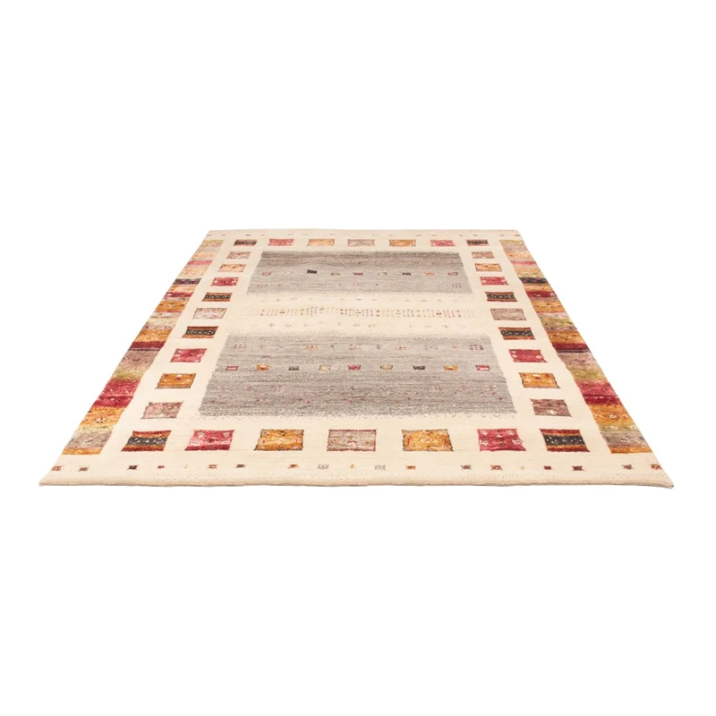 Indo Loribaft Teppich 166x245cm - Wollteppich - natur