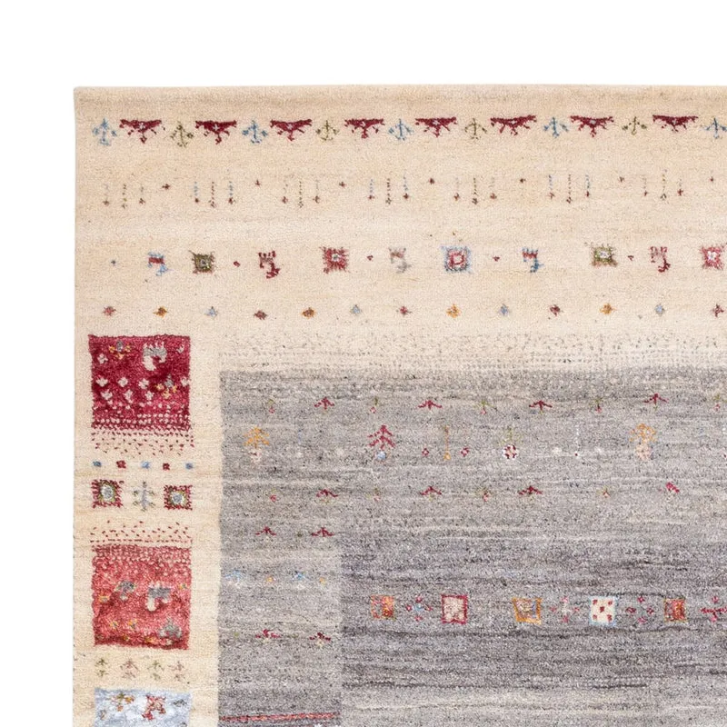 Indo Loribaft Teppich 167x242cm - Wollteppich - natur