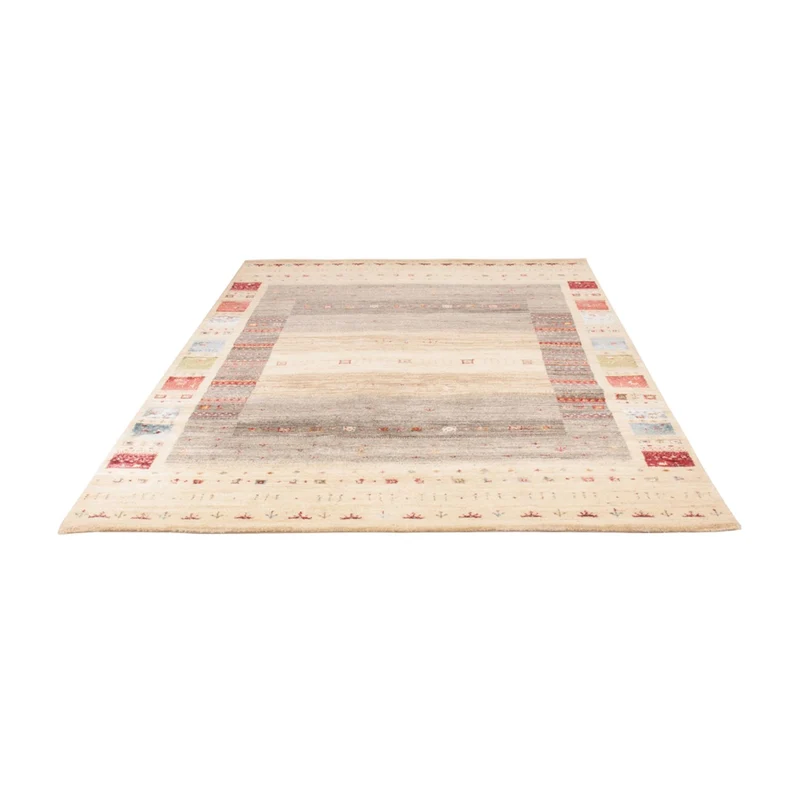 Indo Loribaft Teppich 167x242cm - Wollteppich - natur