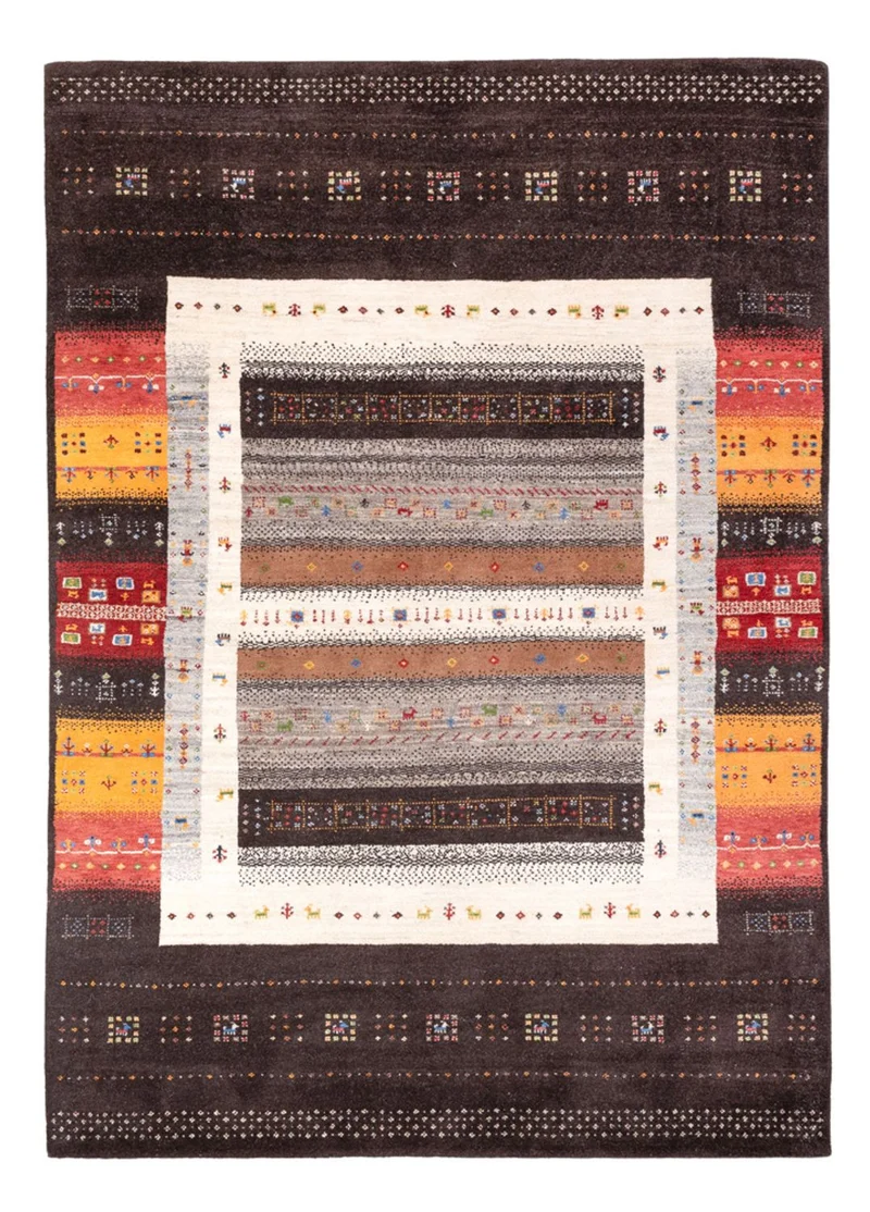 Indo Loribaft Teppich 169x240cm - Wollteppich - mehrfarbig