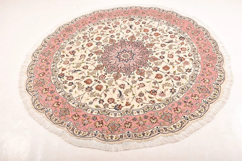 Täbriz - 50 Raj Teppich 200x200cm - Perserteppich - creme