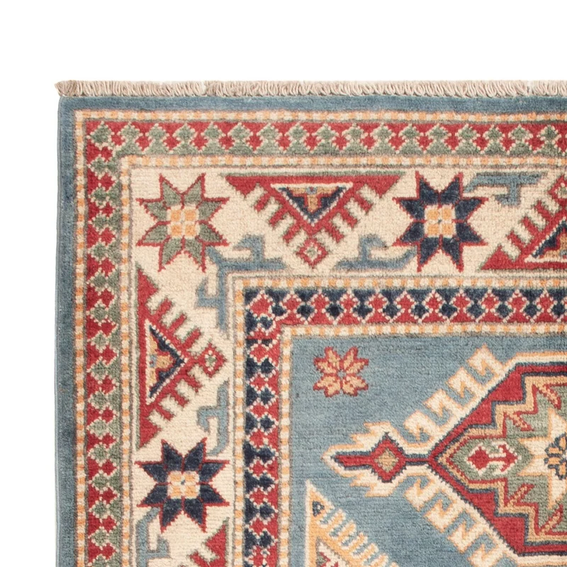Kazak Teppich 97x149cm - Orientteppich - hellblau