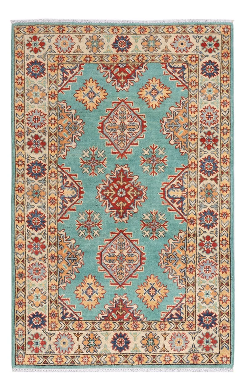 Kazak Teppich 91x150cm - Orientteppich - hellblau