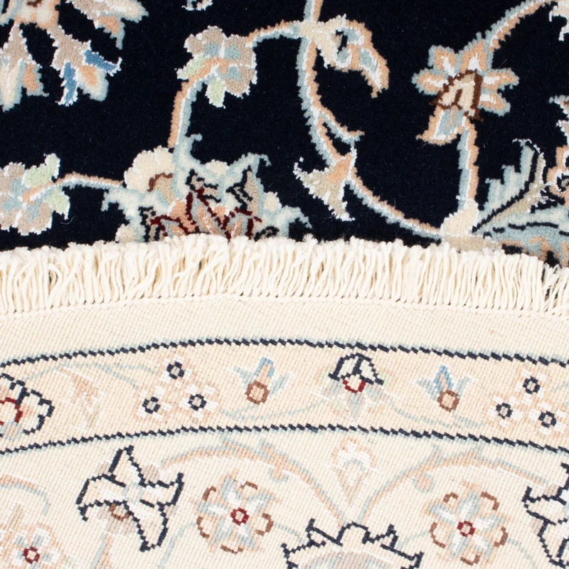 Perserteppich - Nain - Premium rund - 150 x 150 cm - dunkelblau