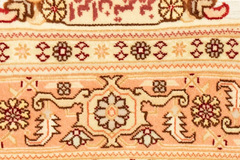 Täbriz - 50 Raj Teppich 100x155cm - Perserteppich - beige