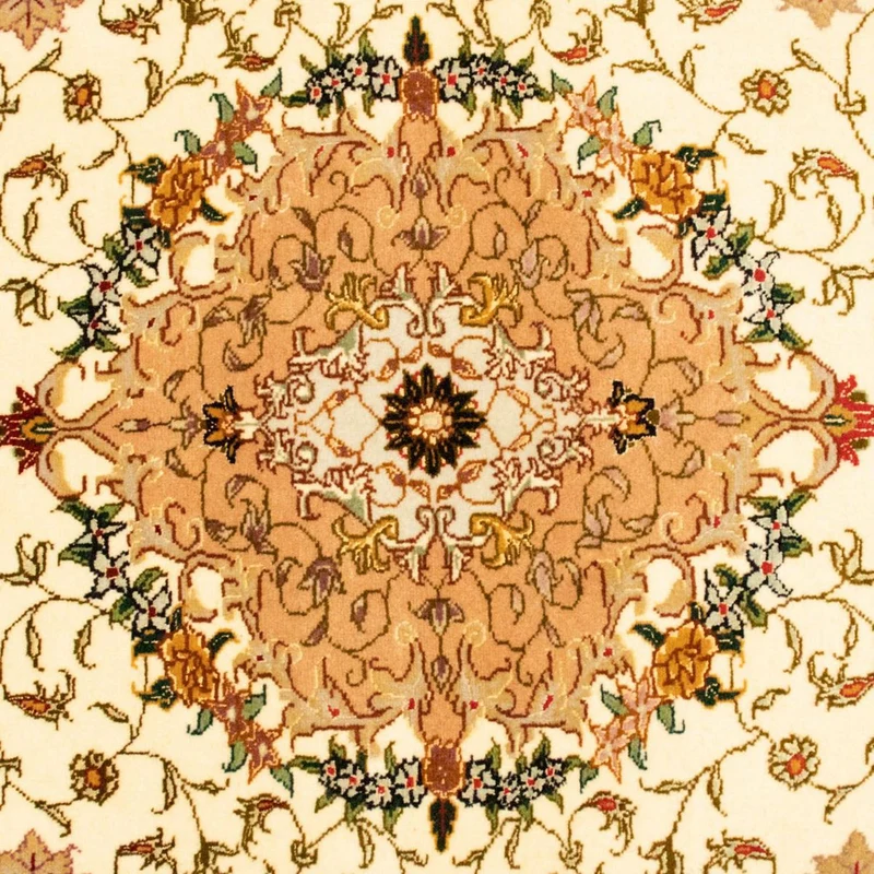 Täbriz - 50 Raj Teppich 103x150cm - Perserteppich - beige