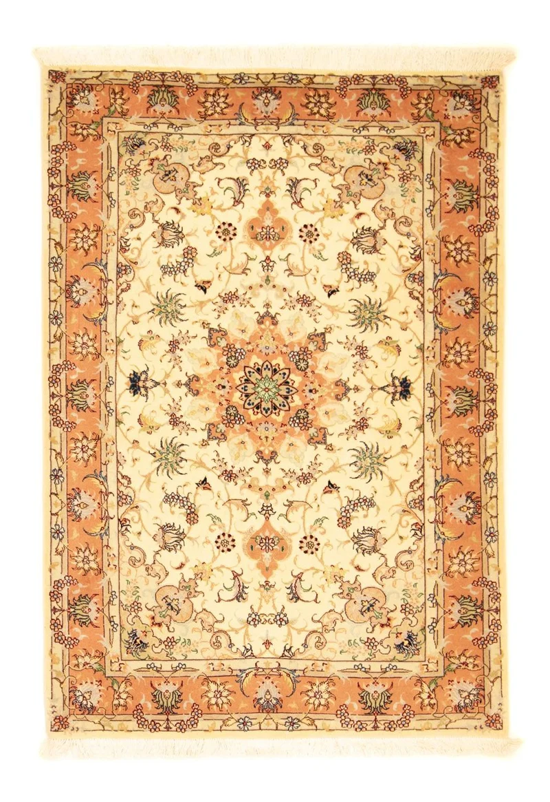 Täbriz - 50 Raj Teppich 103x150cm - Perserteppich - beige