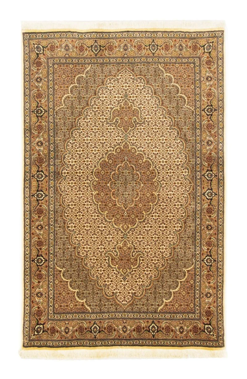 Täbriz - 50 Raj Teppich 100x154cm - Perserteppich - beige