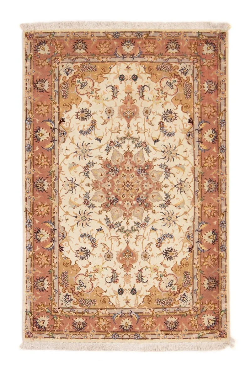 Täbriz - 50 Raj Teppich 100x154cm - Perserteppich - beige
