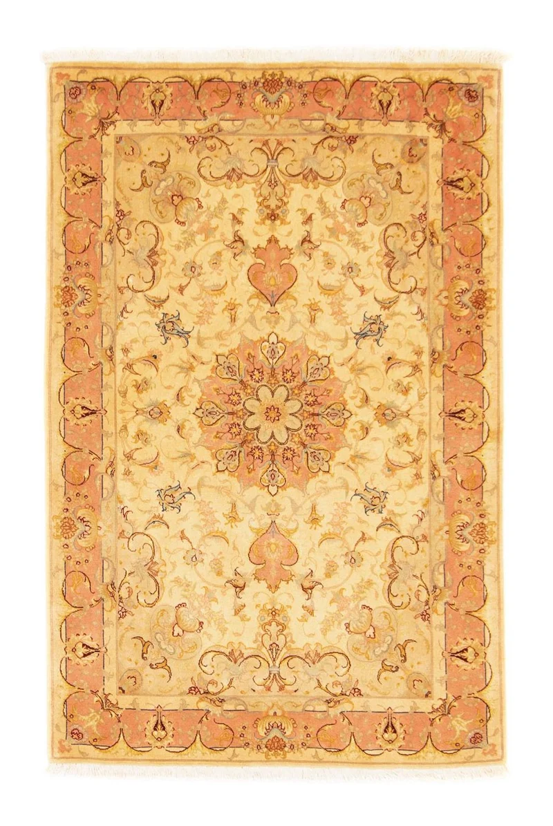 Täbriz - 50 Raj Teppich 100x154cm - Perserteppich - beige