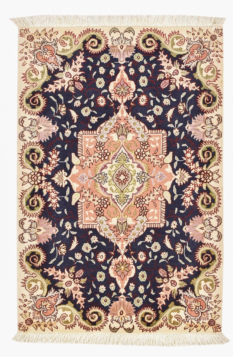 Täbriz - 50 Raj Teppich 60x92cm - Perserteppich - mehrfarbig