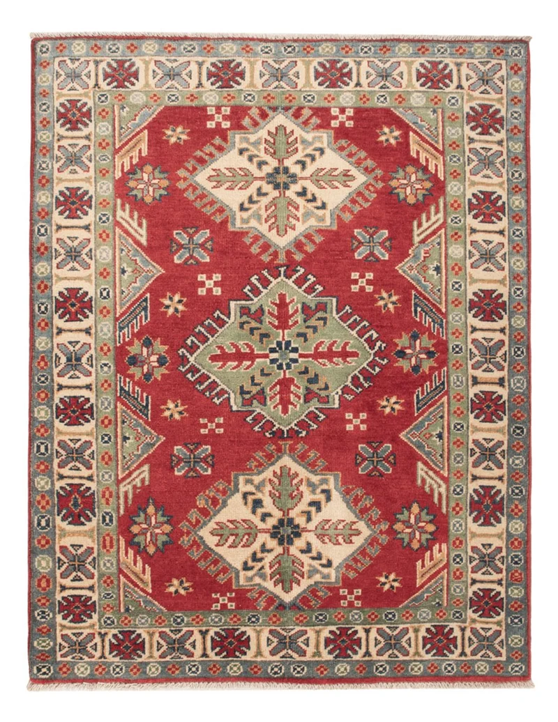 Kazak Teppich 101x131cm - Orientteppich - rot