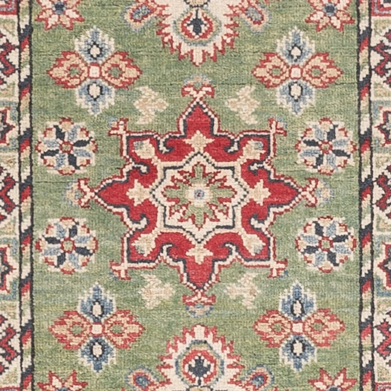 Kazak Teppich 64x181cm - Orientteppich - hellgrün