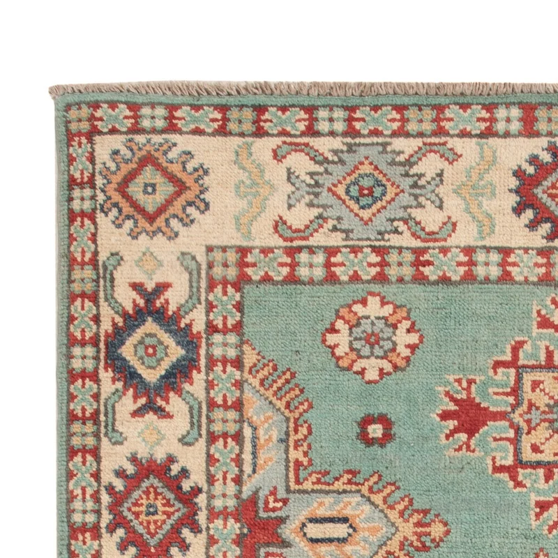 Kazak Teppich 82x123cm - Orientteppich - türkis