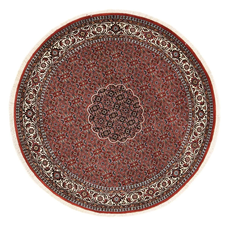 Bidjar - Zanjan Teppich 150x150cm - Perserteppich - dunkelrot