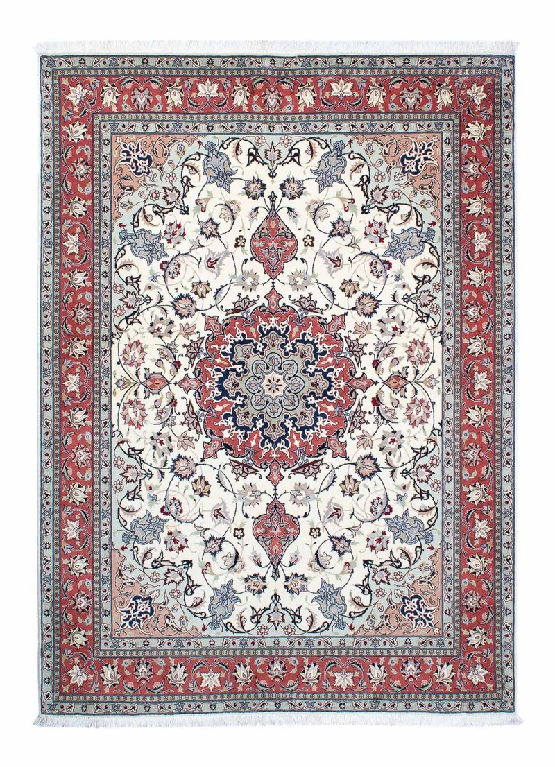 Täbriz - 50 Raj Teppich 150x210cm - Perserteppich - beige