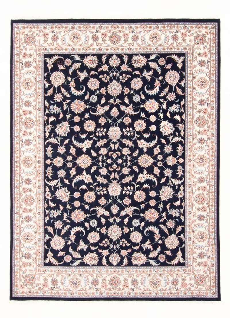Täbriz - 50 Raj Teppich 150x202cm - Perserteppich - dunkelblau