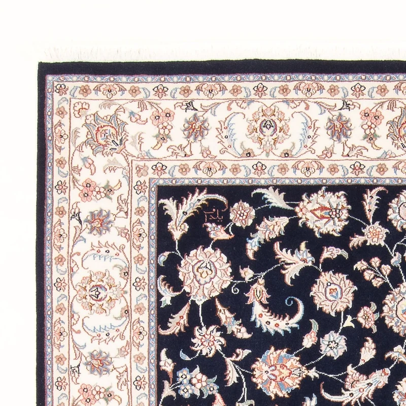 Täbriz - 50 Raj Teppich 150x202cm - Perserteppich - dunkelblau