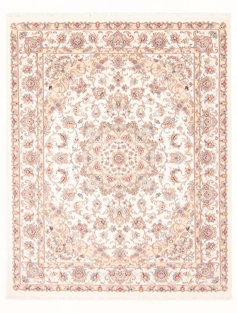 Täbriz - 50 Raj Teppich 151x200cm - Perserteppich - creme