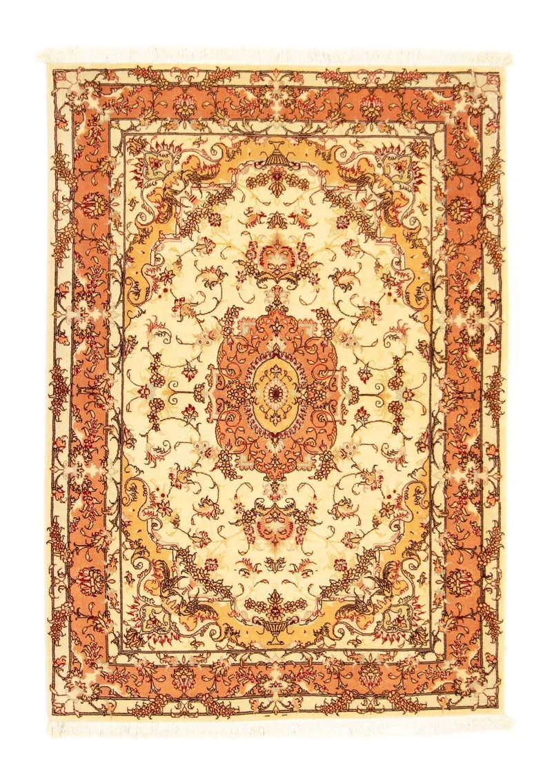 Täbriz - 50 Raj Teppich 104x147cm - Perserteppich - beige