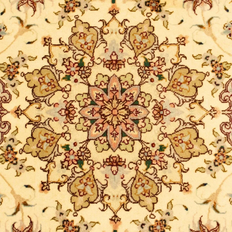 Täbriz - 50 Raj Teppich 102x150cm - Perserteppich - beige