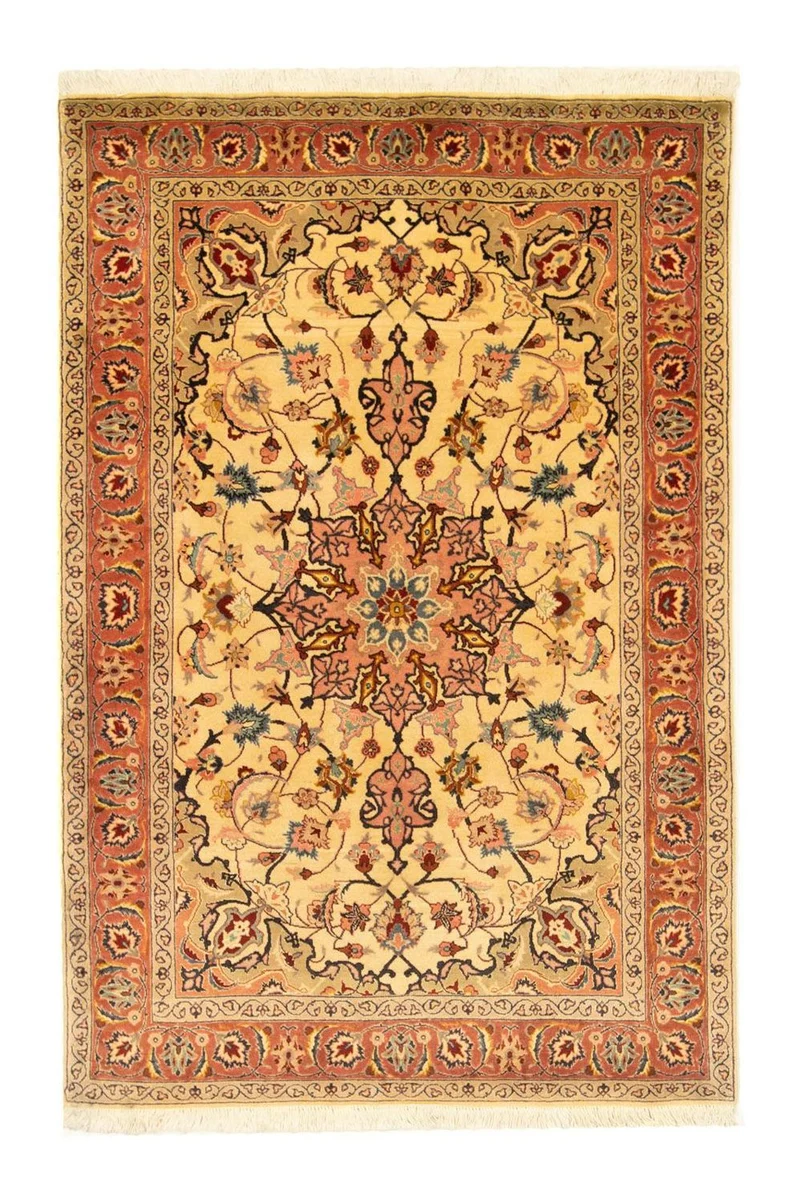 Täbriz - 50 Raj Teppich 100x153cm - Perserteppich - beige