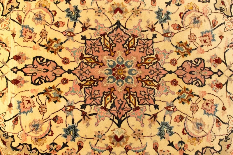 Täbriz - 50 Raj Teppich 100x153cm - Perserteppich - beige
