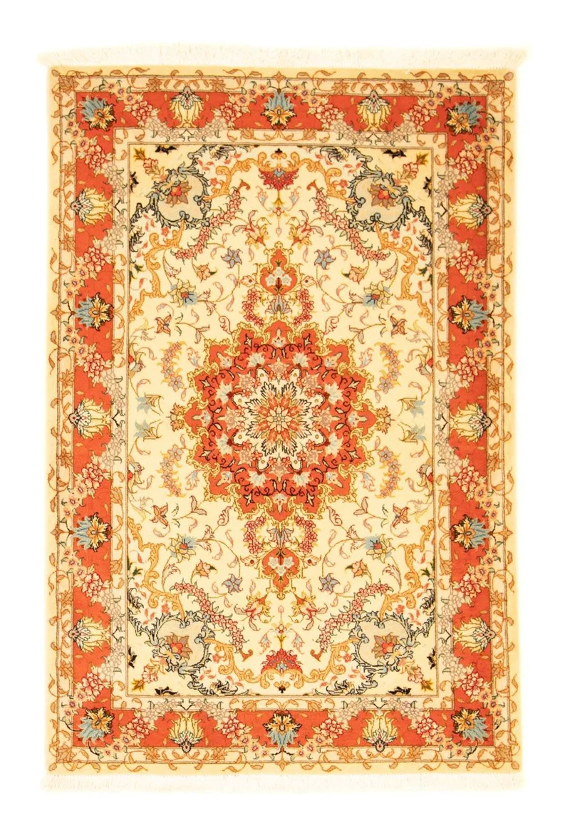 Täbriz - 50 Raj Teppich 100x152cm - Perserteppich - beige