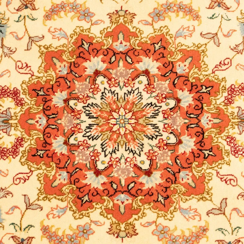 Täbriz - 50 Raj Teppich 100x152cm - Perserteppich - beige