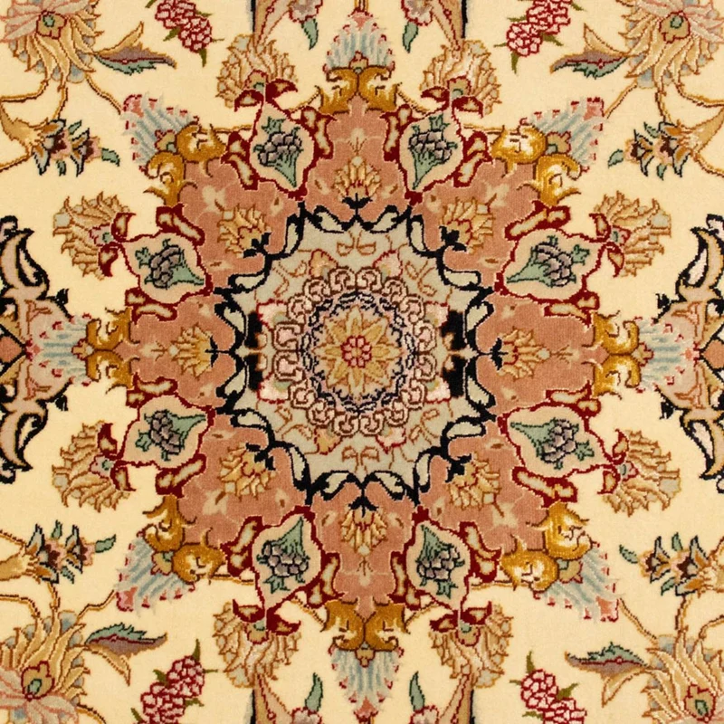 Täbriz - 50 Raj Teppich 101x150cm - Perserteppich - beige