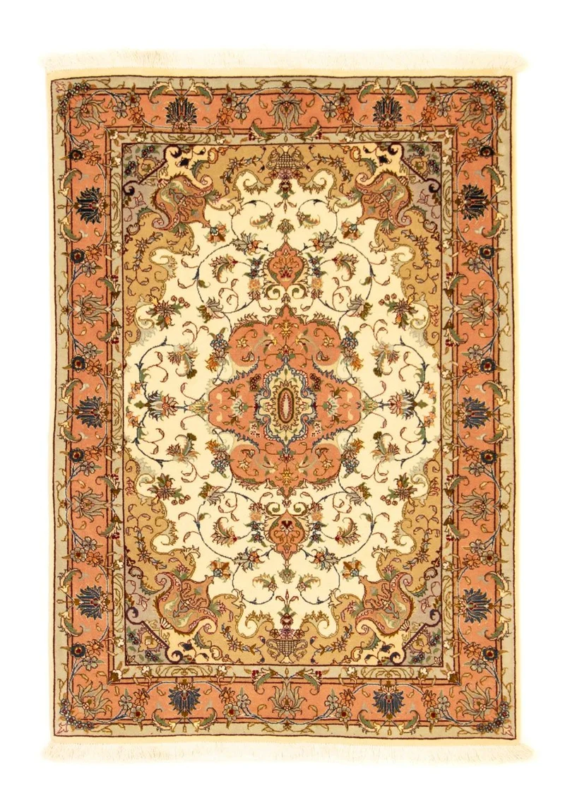 Täbriz - 50 Raj Teppich 103x148cm - Perserteppich - beige