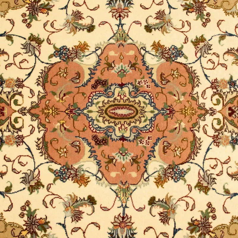 Täbriz - 50 Raj Teppich 103x148cm - Perserteppich - beige