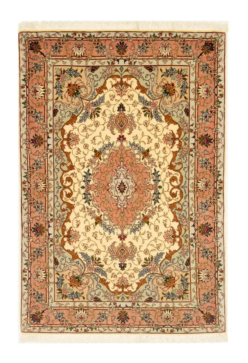 Täbriz - 50 Raj Teppich 100x152cm - Perserteppich - beige