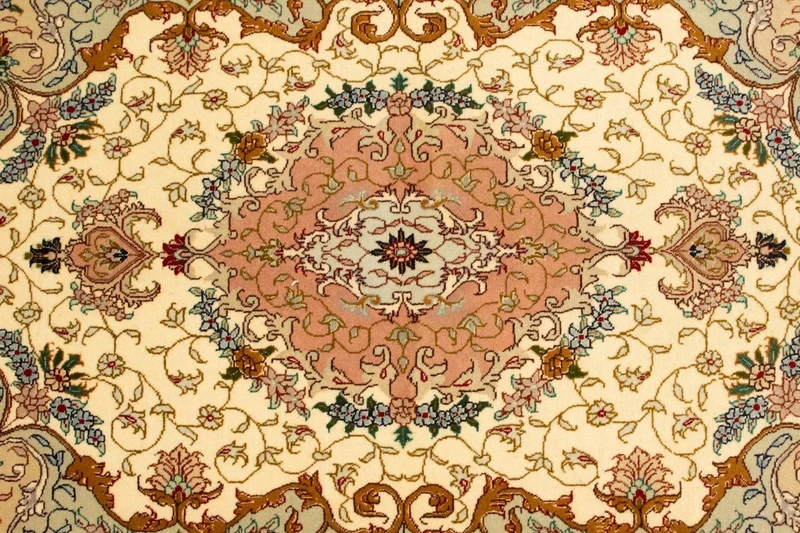 Täbriz - 50 Raj Teppich 100x152cm - Perserteppich - beige