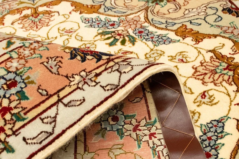 Täbriz - 50 Raj Teppich 100x152cm - Perserteppich - beige