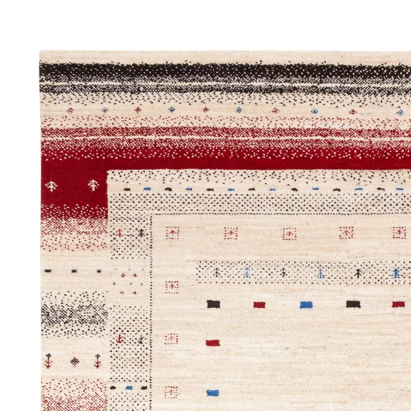 Indo Loribaft Teppich 168x242cm - Wollteppich - creme