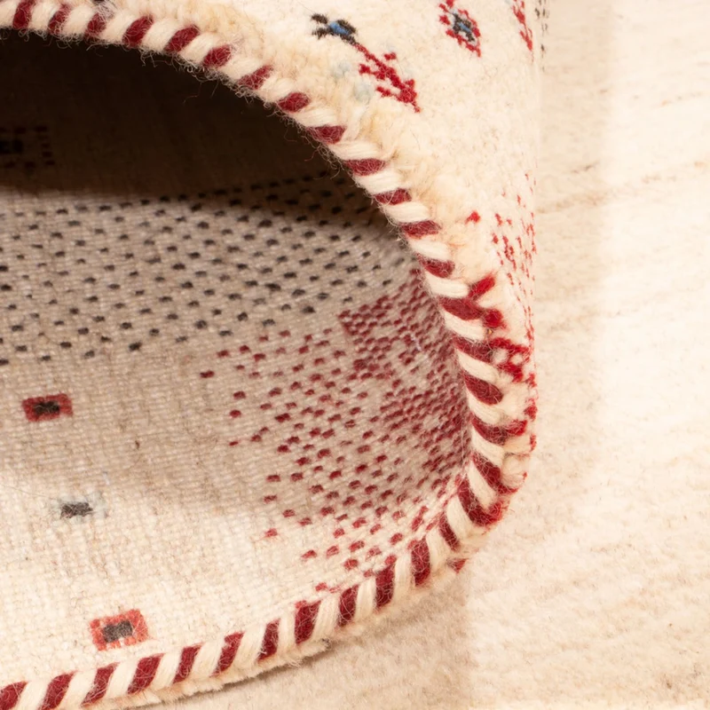 Indo Loribaft Teppich 168x242cm - Wollteppich - creme