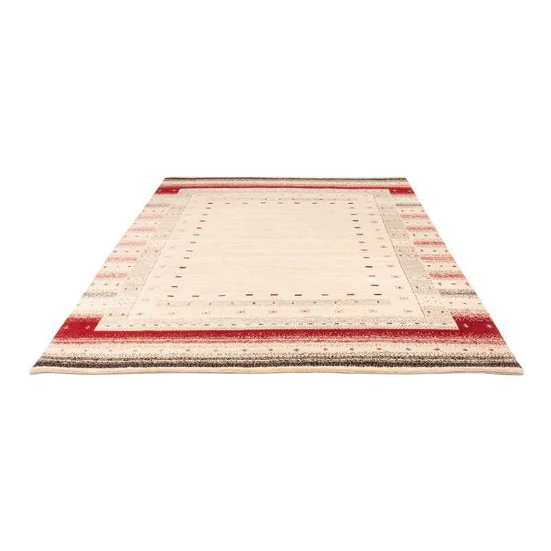 Indo Loribaft Teppich 168x242cm - Wollteppich - creme