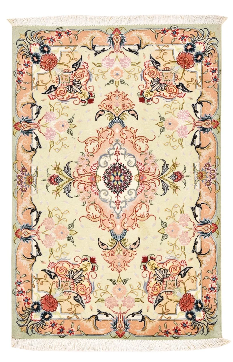 Täbriz - 50 Raj Teppich 60x90cm - Perserteppich - mehrfarbig