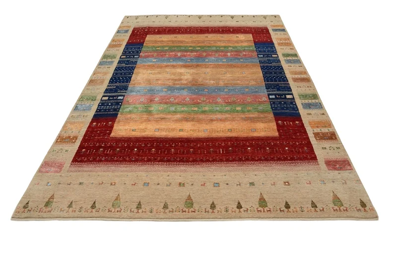 Gabbeh Teppich - Loribaft Indus - 205 x 302 cm - mehrfarbig