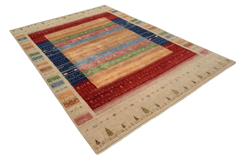 Gabbeh Teppich - Loribaft Indus - 205 x 302 cm - mehrfarbig
