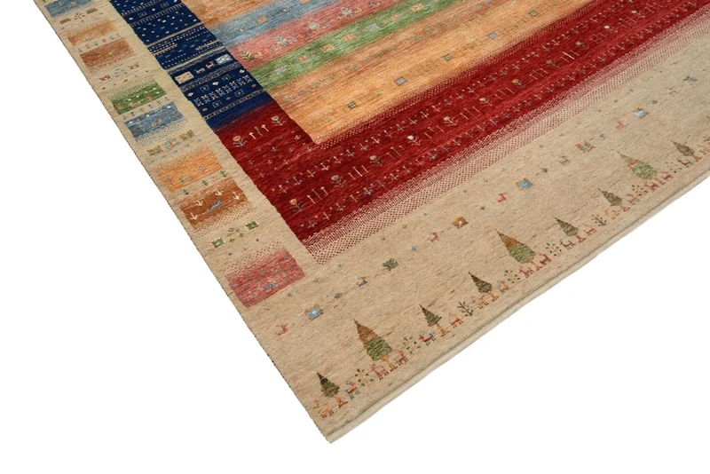 Gabbeh Teppich - Loribaft Indus - 205 x 302 cm - mehrfarbig